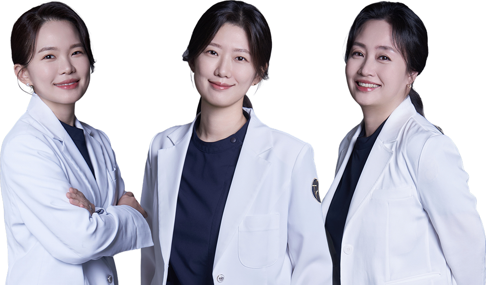 산부인과 전문의 기효진 원장, 산부인과 전문의 강미현 원장, 산부인과 전문의 김지연 원장